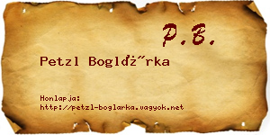 Petzl Boglárka névjegykártya